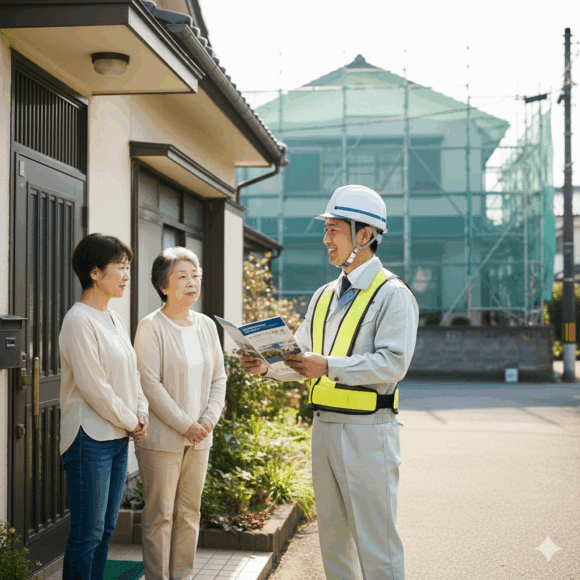 丁寧な工事前の近隣挨拶と事前説明